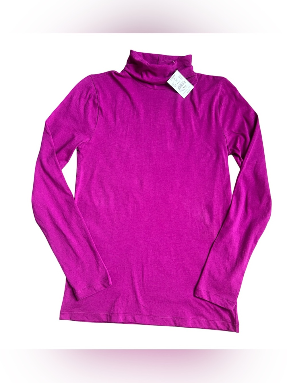 NWT J. Crew 100% Cotton Magenta lightweight Turtleneck Top size XS